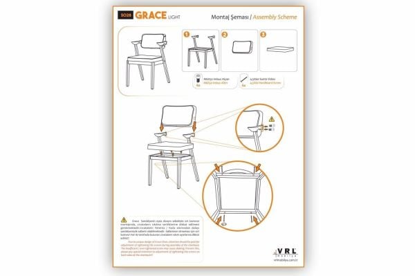 Grace Light Ahşap Mutfak Cafe Sandalyesi