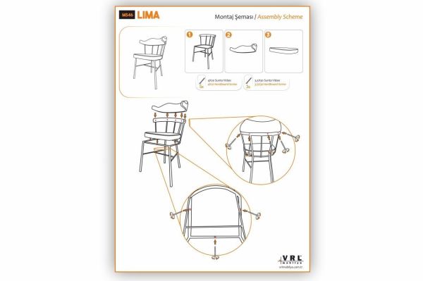 Lima Metal Mutfak Cafe Sandalyesi