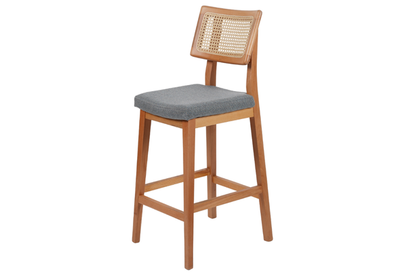 İndigo Ahşap Bar Sandalyesi